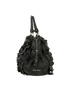 Tiered Ruffle Shoulder Bag, &pound;150, Handbags, Black, Leather, Side view